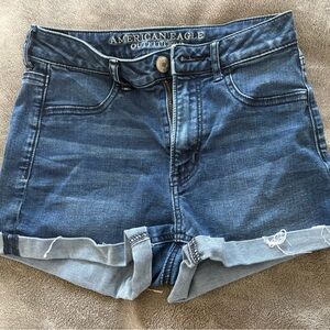 American Eagle super stretch dark denim cuff shorts size 4